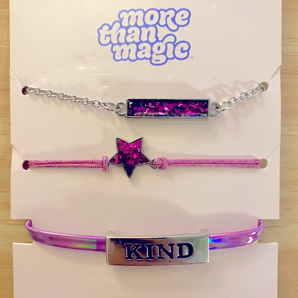 More Than Magic NWT Girls Set of 3 Purple Bracelets